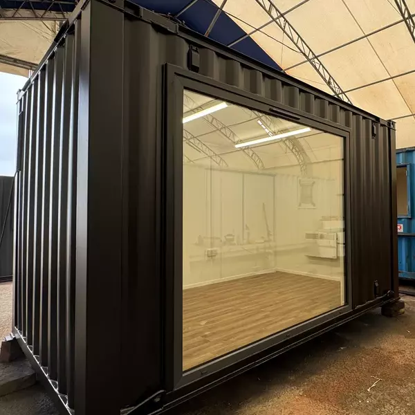 12 × 8 ft Custom Office with Picture Window – Jet Black (Refurbished) — view 3