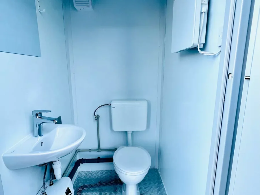 8 × 5 ft 1+1 Double Toilet Block – Light Grey (New)