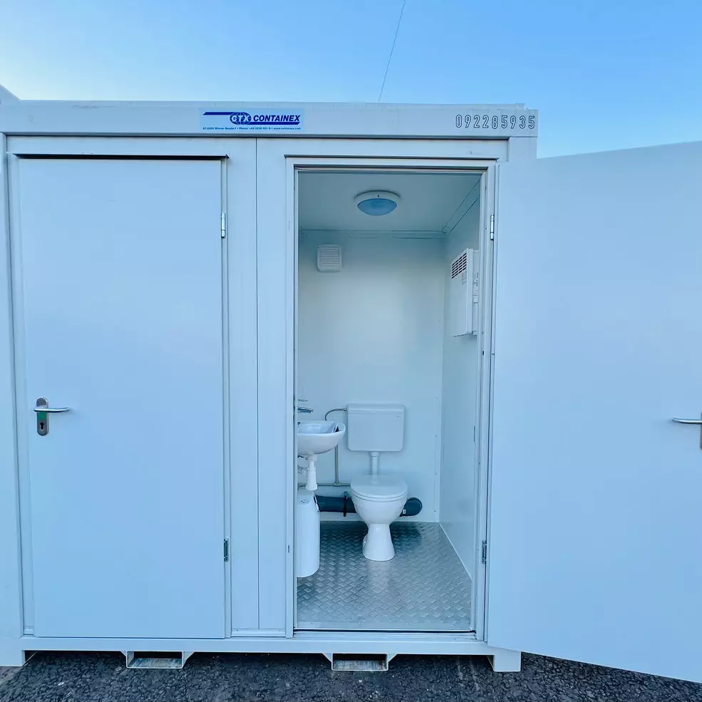 8 × 5 ft 1+1 Double Toilet Block – Light Grey (New) — view 3