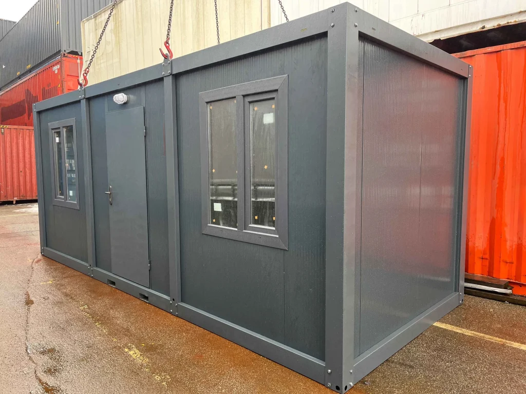 New 20ft Corten Steel Portable Office in Anthracite Grey — view 2