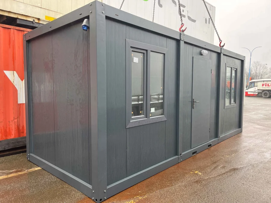 New 20ft Corten Steel Portable Office in Anthracite Grey
