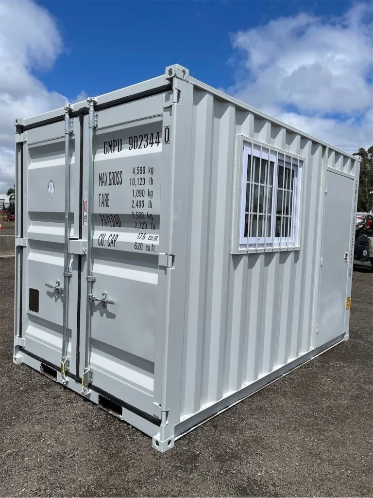 New 12ft Storage Container with Personnel Door and Window
