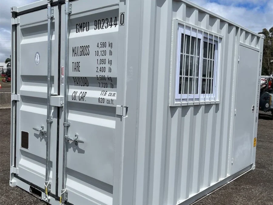 New 12ft Storage Container with Personnel Door and Window