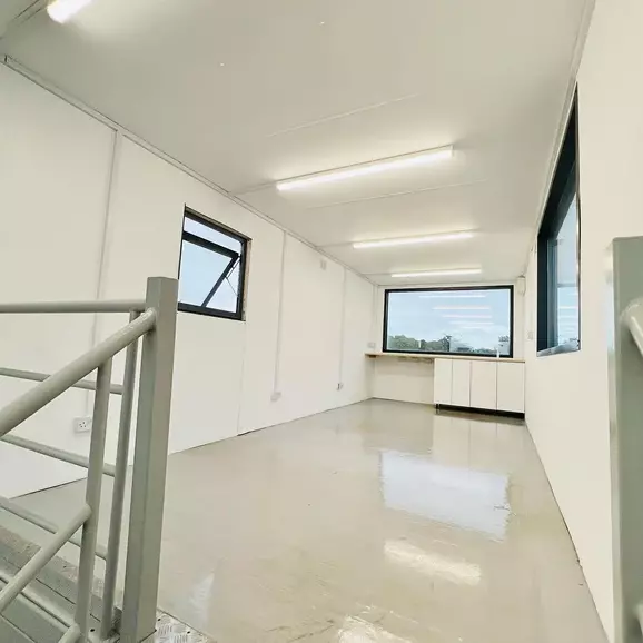 Two-Storey Cabin Stack – 2 × 32 × 10 ft Office, Crib & Drying Rooms (Refurbished) — view 3