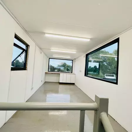 Two-Storey Cabin Stack – 2 × 32 × 10 ft Office, Crib & Drying Rooms (Refurbished) — view 6