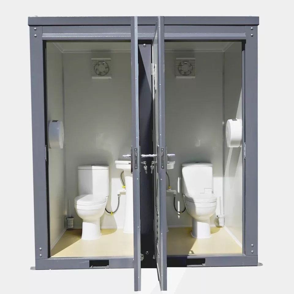 Dual Portable Toilet & Bathroom – Mobile Restroom with Basin — view 2