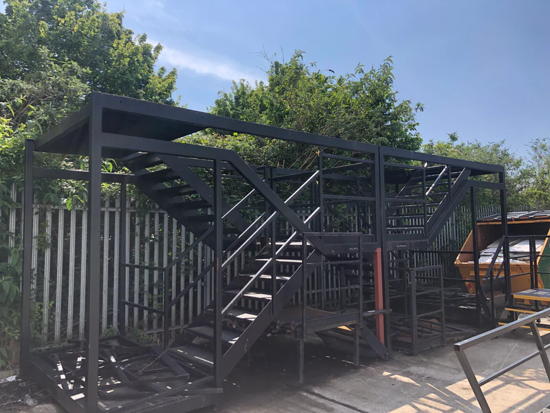 Modular Steel External Staircase for Double-Stacked Cabins (Refurbished)