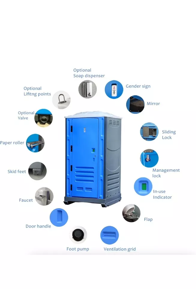 Portable Mobile Toilet Unit with Hand-Washing Basin (New) — view 3