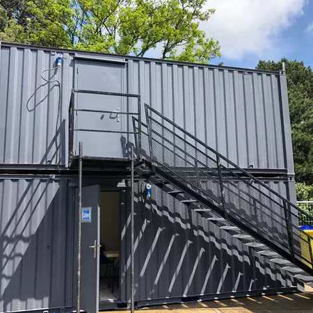 Steel Staircase with Landing for Stacked Cabins (New) — view 4