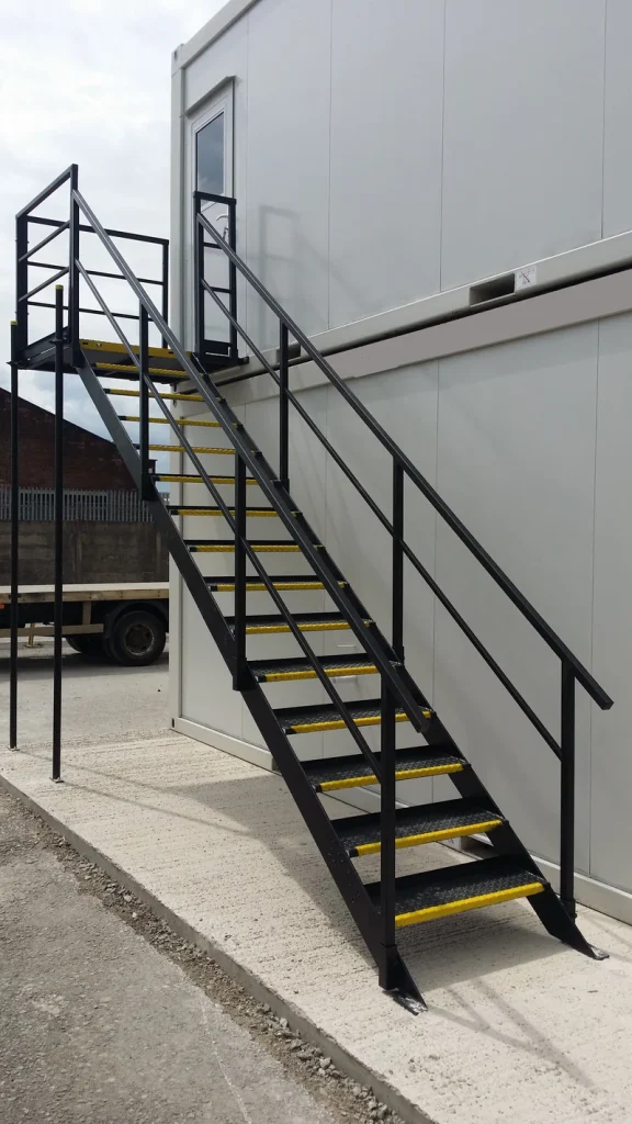 Steel Staircase with Landing for Stacked Cabins (New)