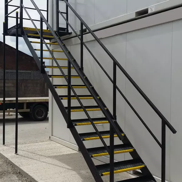 Steel Staircase with Landing for Stacked Cabins (New) — view 2