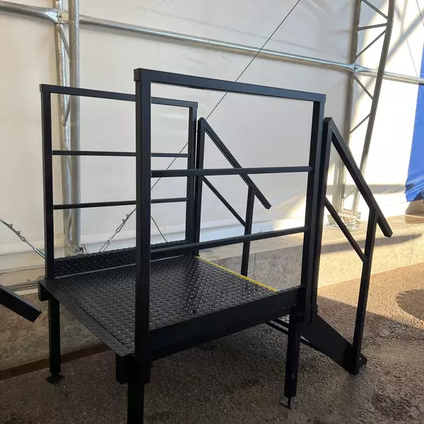3-Tread Steel Podium Steps with Handrails (New) — view 4