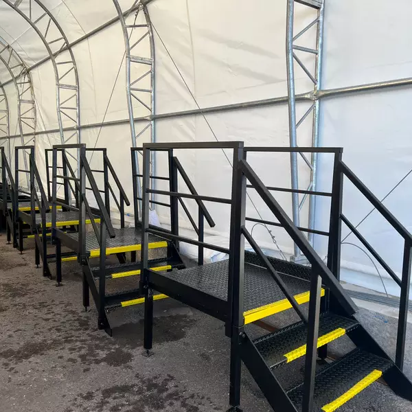 3-Tread Steel Podium Steps with Handrails (New) — view 5