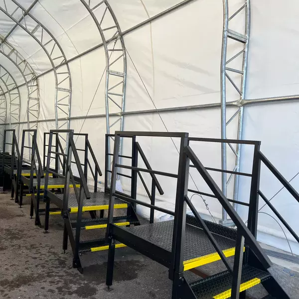 3-Tread Steel Podium Steps with Handrails (New) — view 6