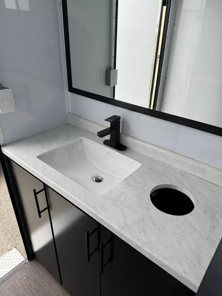 Two-Station Portable Restroom Trailer – 7 × 14 ft — view 9
